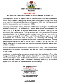 Re: Nigeria&#039;s Indebtedness to World Bank Now 6 Trillion Naira